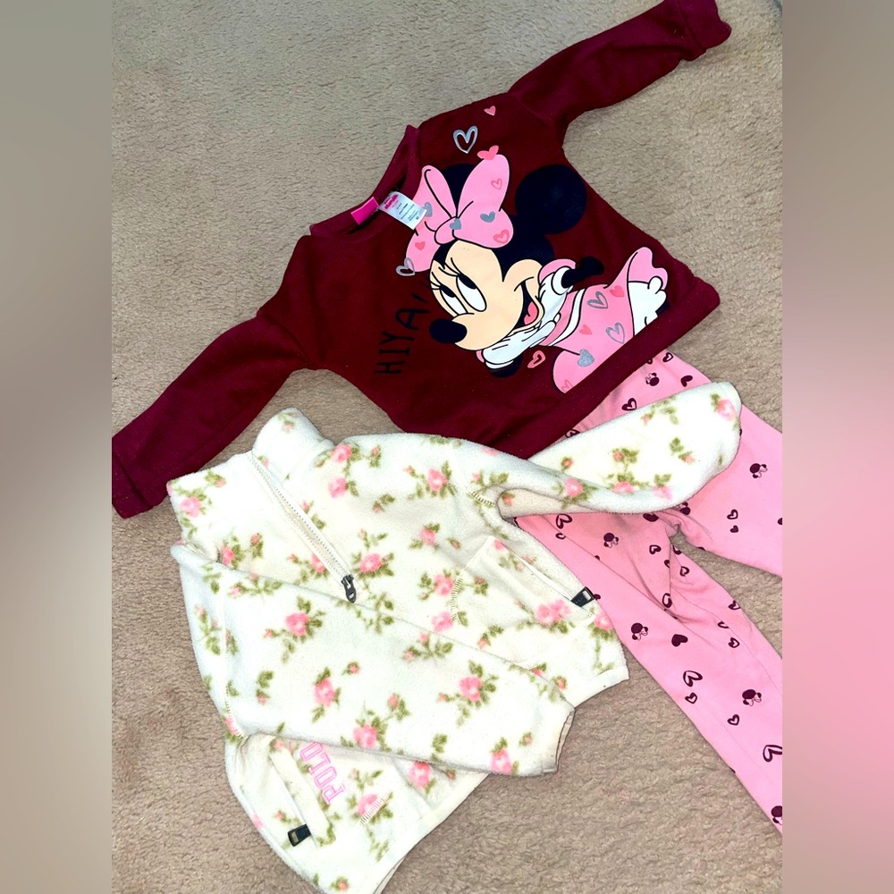 3 T Polo sweater and Disney set. Used 8/10